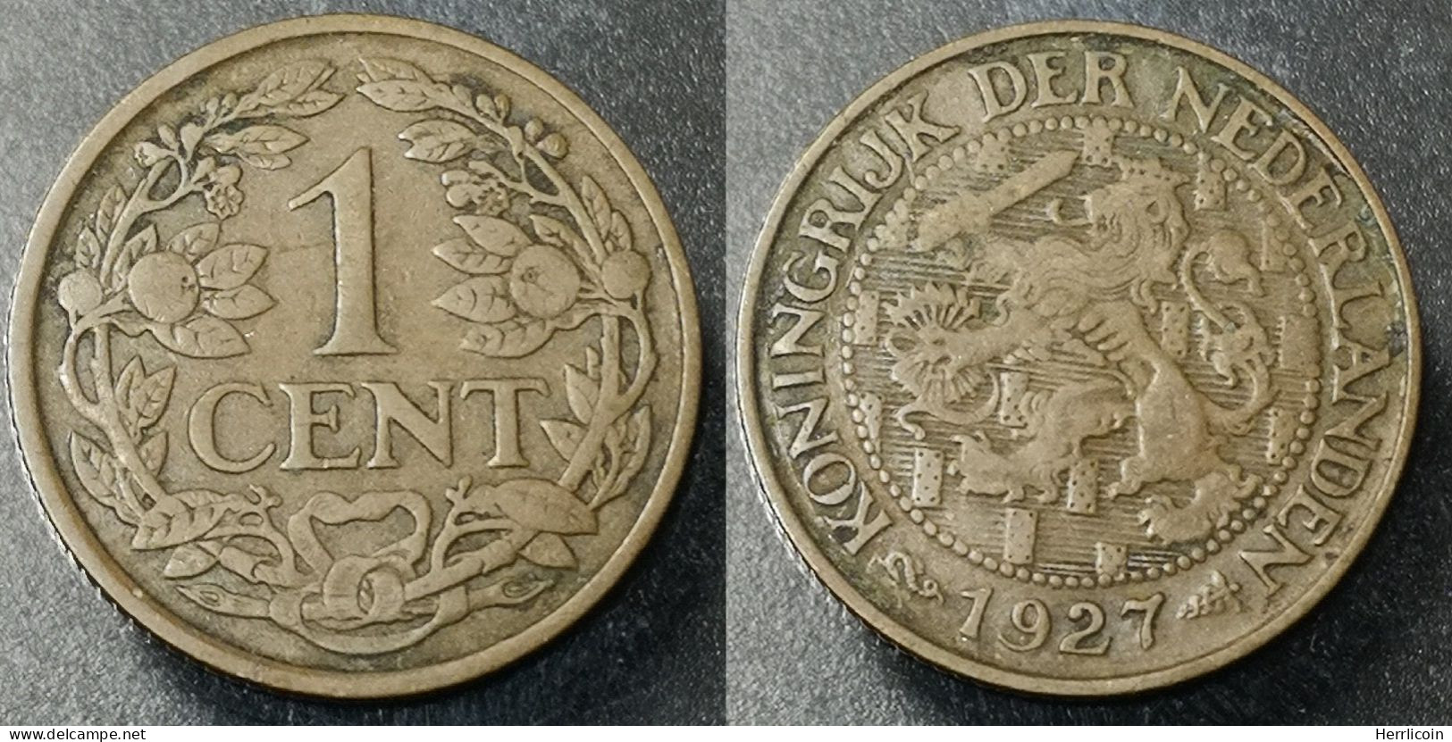 Monnaie Pays-Bas - 1927 - 1 Cent Wilhelmine - 1 Centavos