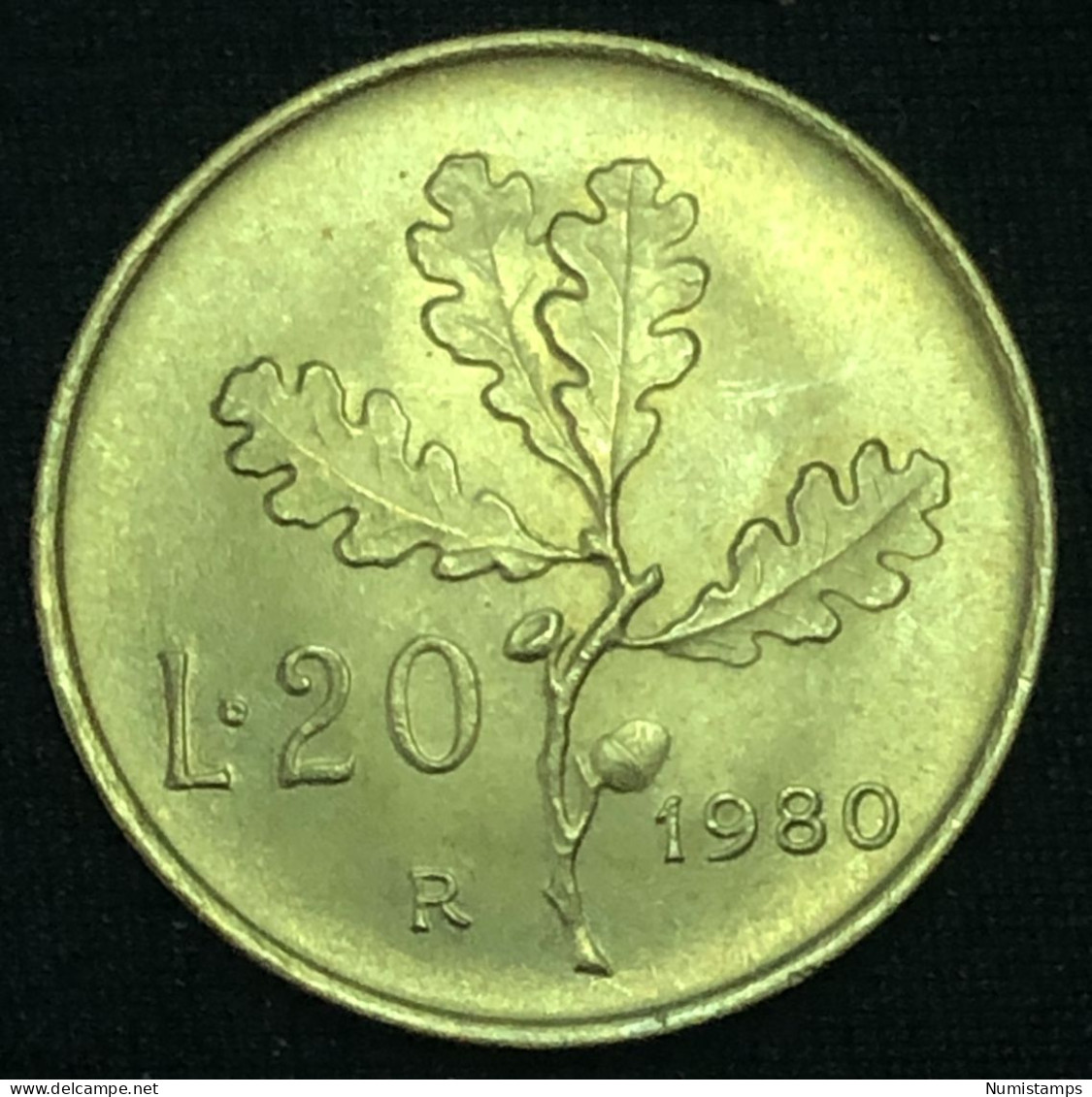 Italia 20 Lire, 1980 - 20 Liras