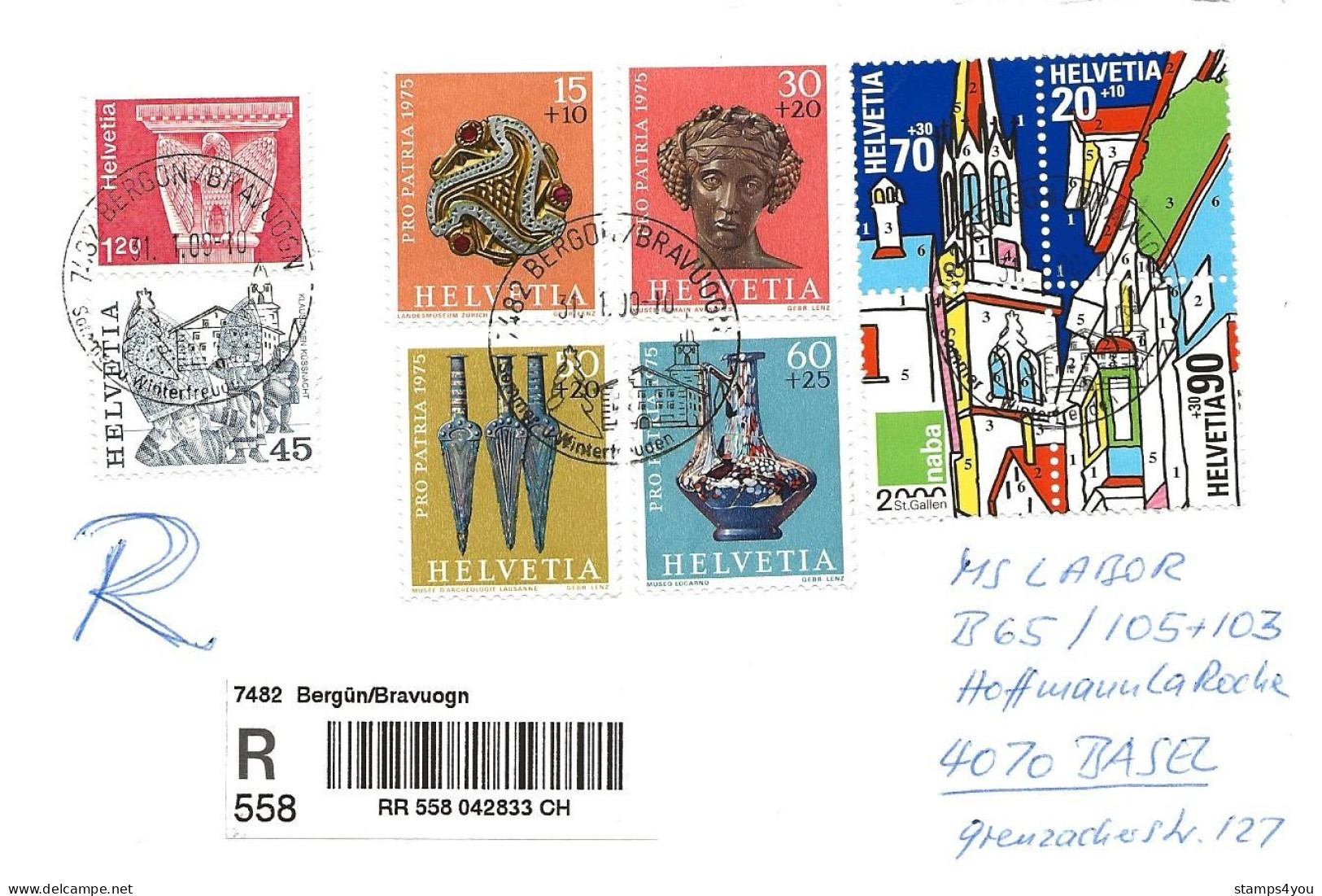 200 - 79 - Enveloppe Recommandée Avec Cachets Illustrés Bergün 2000 - Superbe Affranchissement - Storia Postale