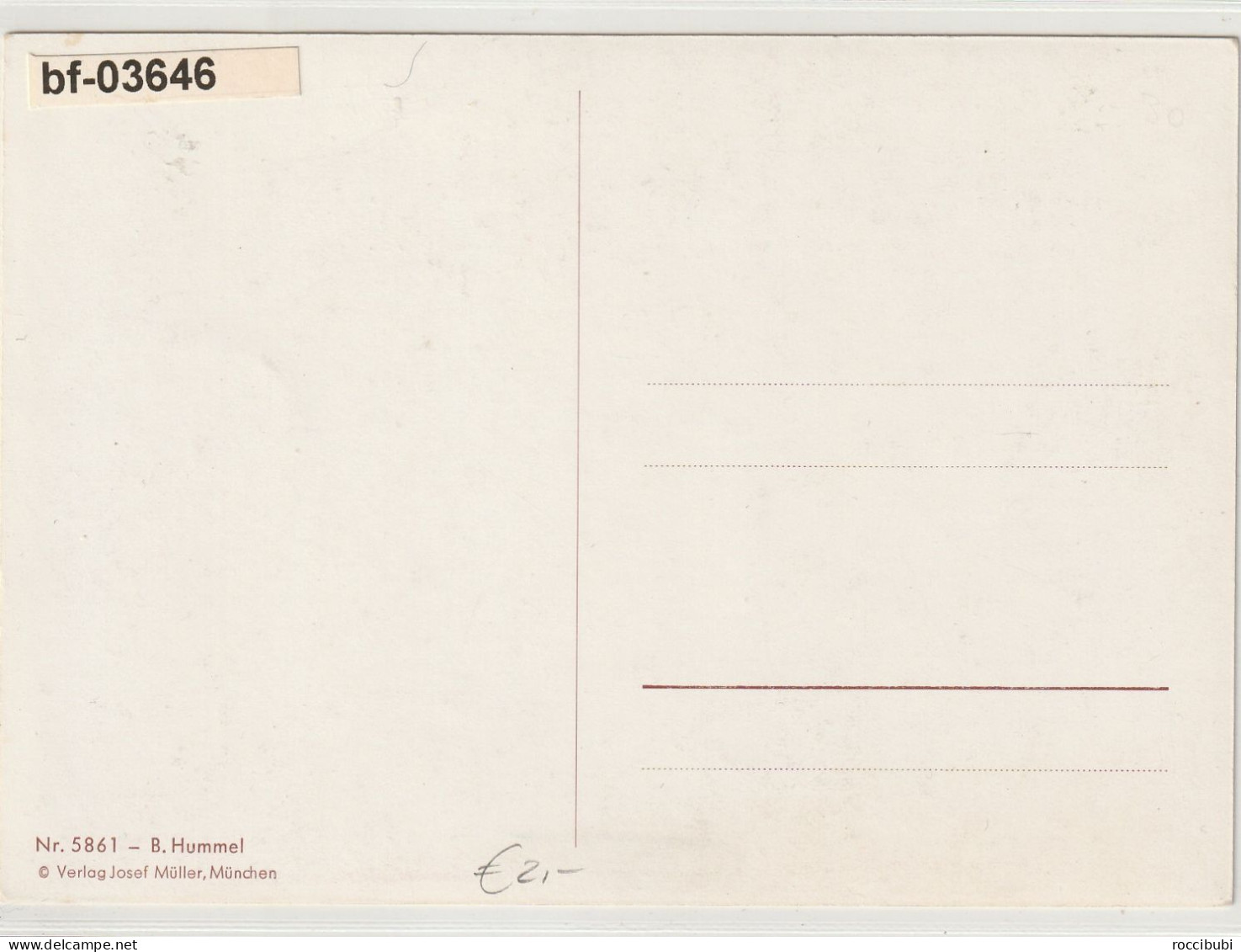 "Hummel" Künstlerkarte, (Nr. 5861) - Hummel