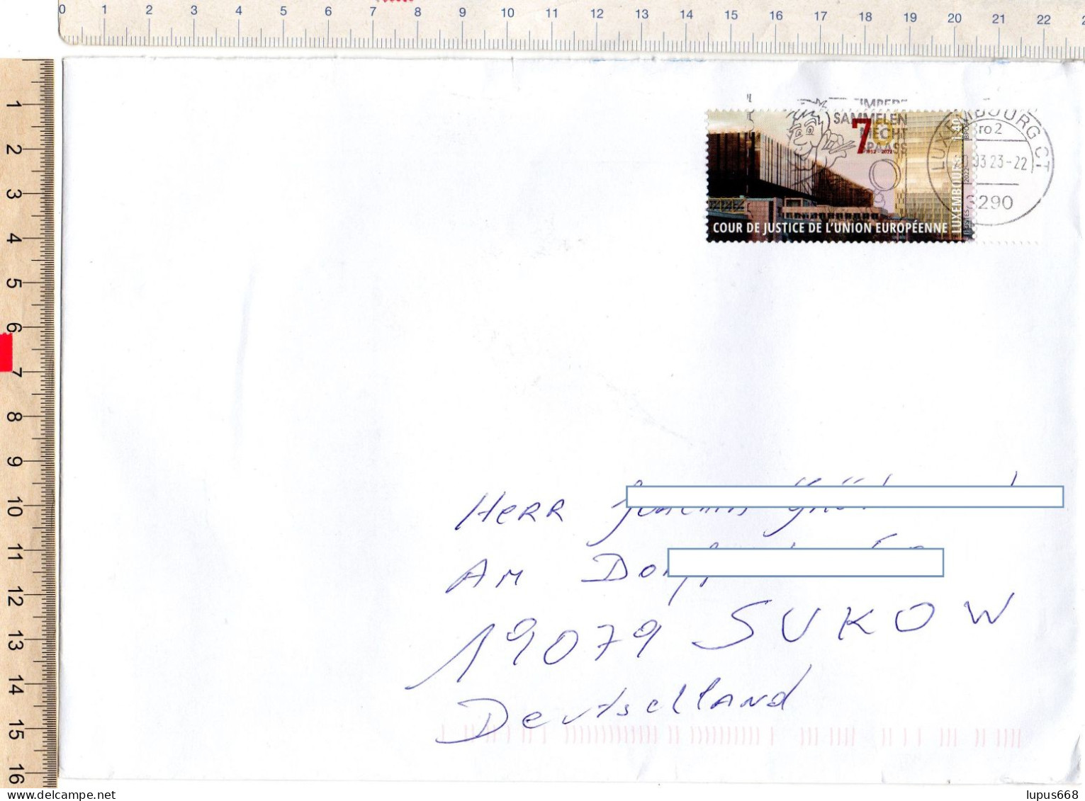 Luxemburg 2022 Brief/ Letter 50g  MiNr. 2324  70 Jahre Europ. Gerichtshof - Briefe U. Dokumente