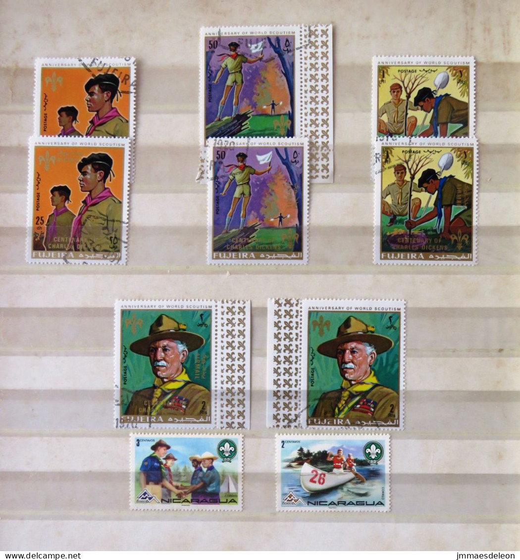 Scouts - Baden Powell - Fujeira Overprinted Charles Dickens - Canoe - Gebraucht