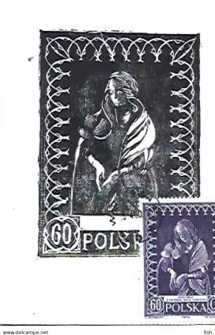 Poland & Maximum Card, Madonna By Veit Stoss, Varsovia A Rio De Janeiro Brasil 1960 (6886) - Cartes Maximum