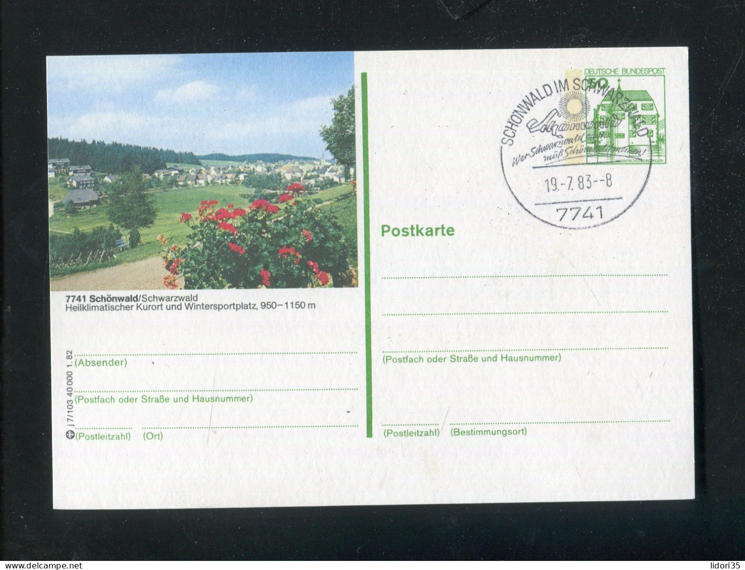 "BUNDESREPUBLIK DEUTSCHLAND" Bildpostkarte Mit Bildgleichem Stempel Ex "SCHOENWALD, Schwarzwald" (4586) - Illustrated Postcards - Used