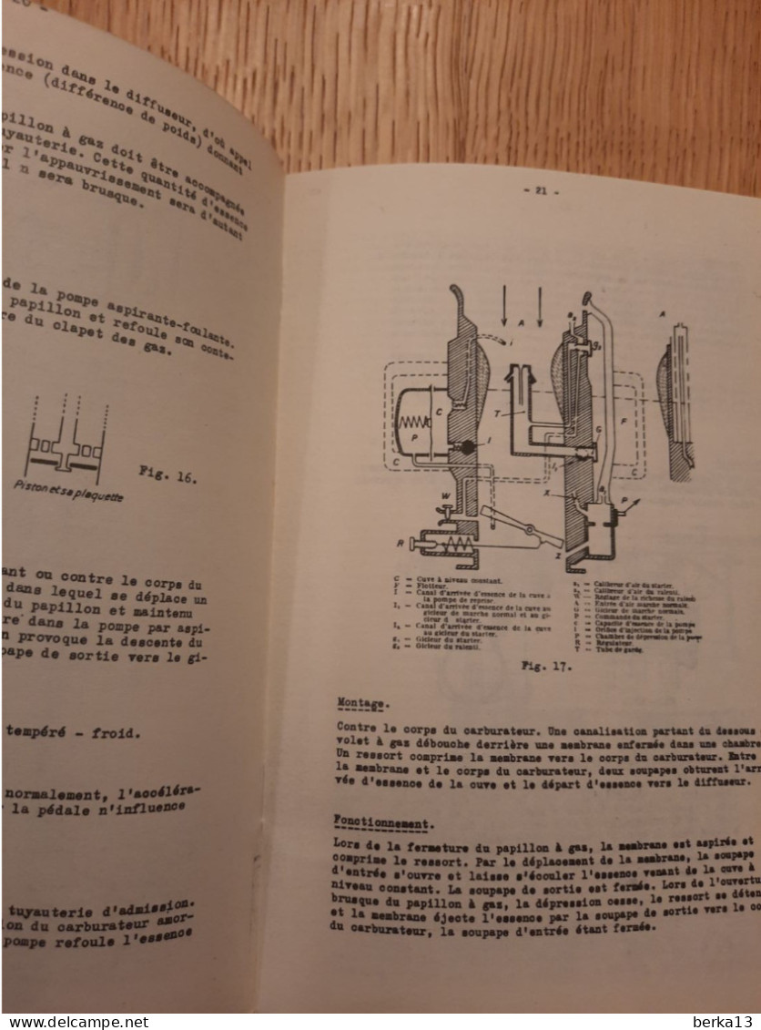 Guide Technique Du Sous-officier D'infanterie - La Carburation 1954 - Frans