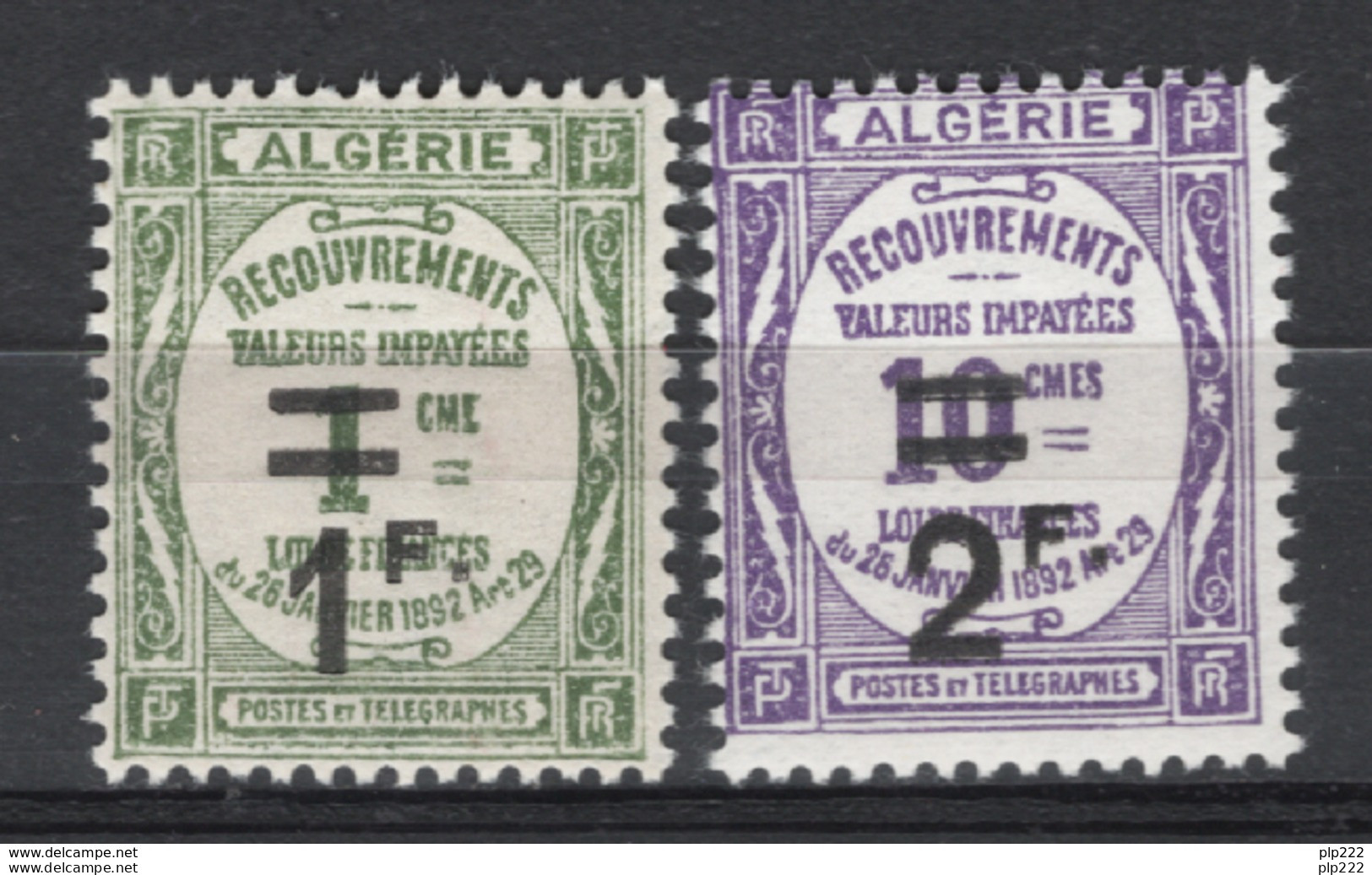 Algeria 1926 Segnatasse Y.T.S22,24 */MH VF/F - Impuestos