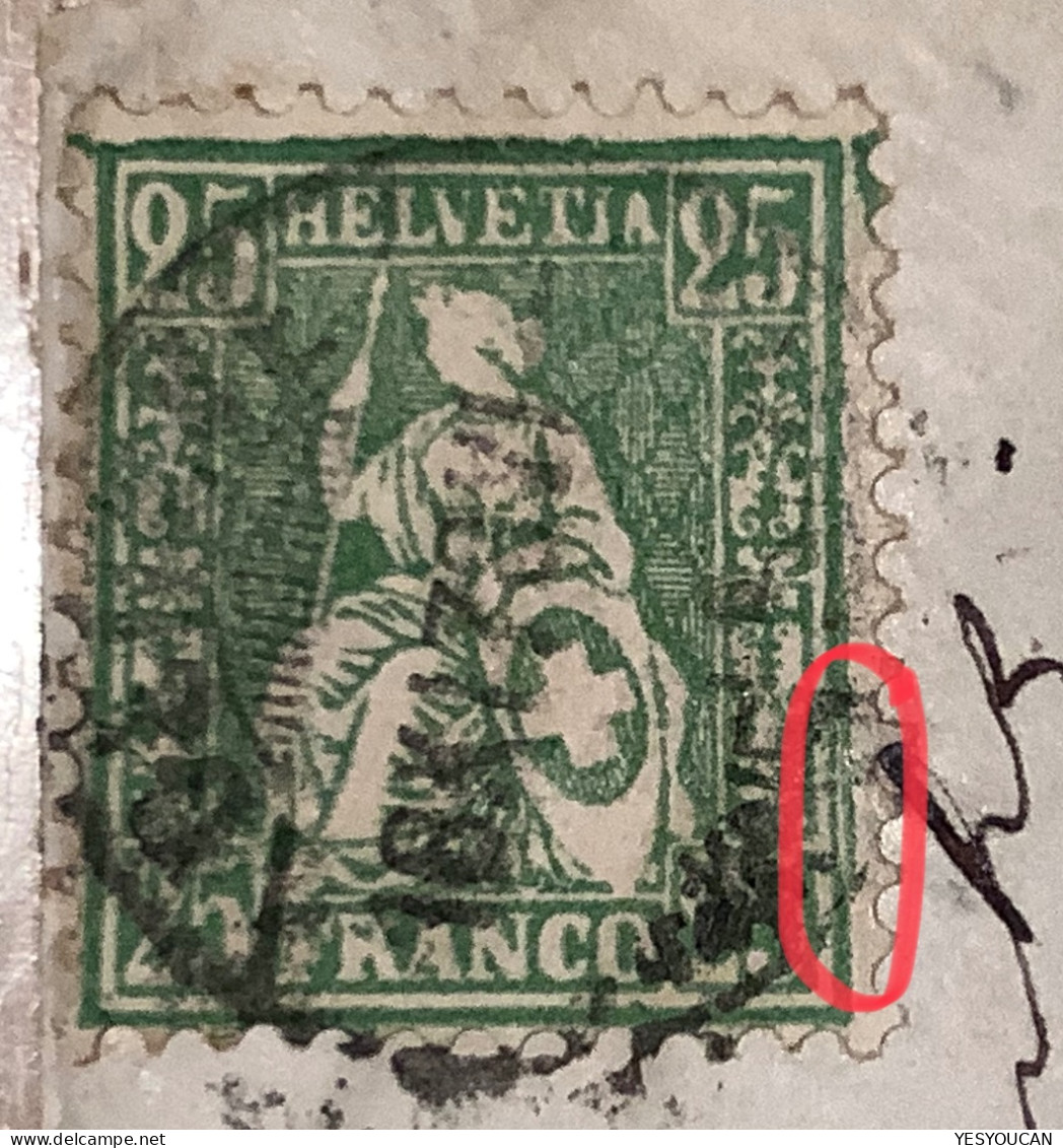 Schweiz Genève 1878-79 Korrespondenz#40 Sitzende Helvetia>Mrs J.W.Fairbanks Farmington Maine USA (US cover Switzerland