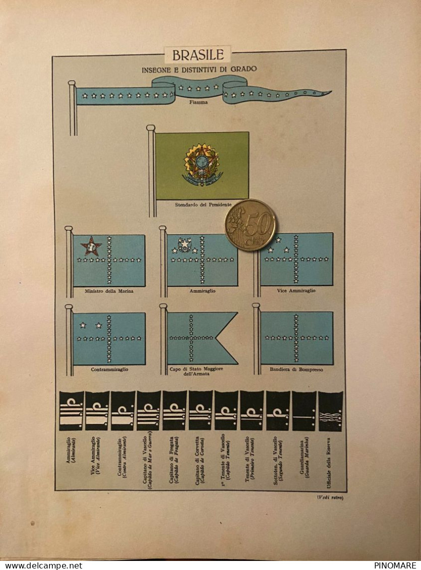 MARINA MILITARE INSEGNE E DISTINTIVI DI GRADO  - BRASILE - 1937 - Material Und Zubehör