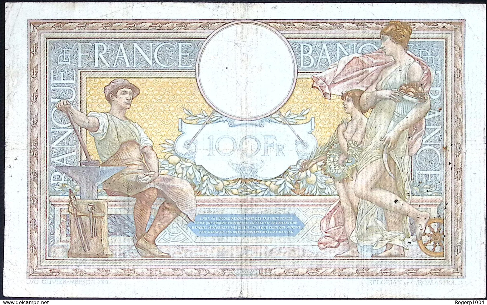 FRANCE * 100 Francs LOM * Date 24/02/1938 * Etat/Grade TTB/VF * Fay 25.12 * - 100 F 1908-1939 ''Luc Olivier Merson''