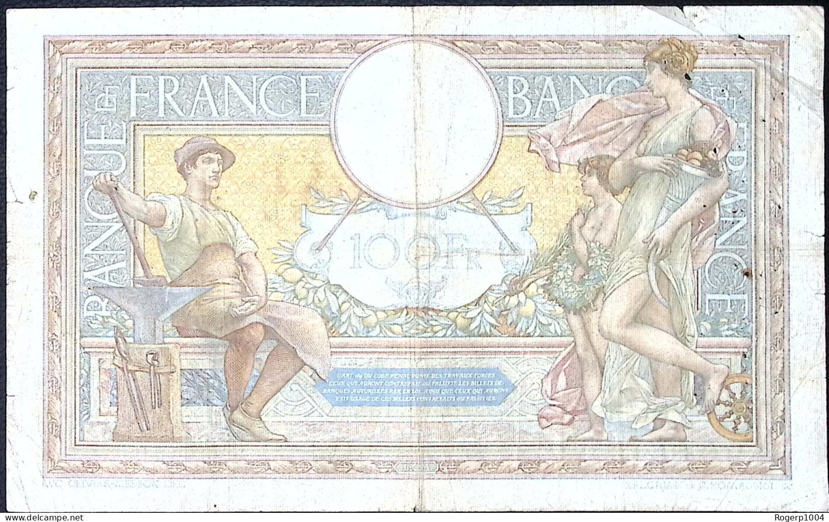 FRANCE * 100 Francs LOM * Date 28/04/1938 * Etat/Grade TB+/FF * Fay 25.16 * - 100 F 1908-1939 ''Luc Olivier Merson''