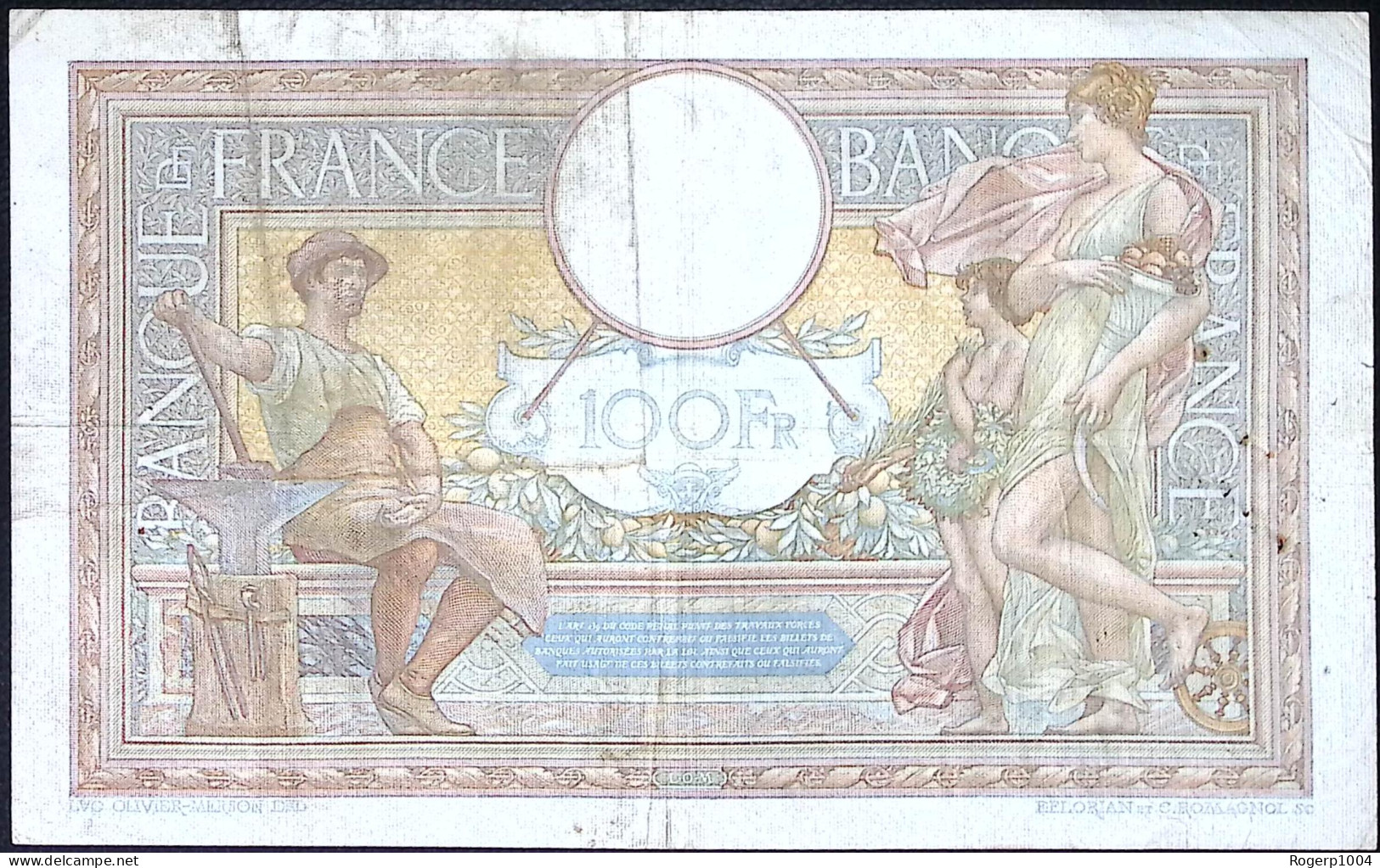 FRANCE * 100 Francs LOM * Date 11/08/1938 * Etat/Grade TTB/VF * Fay 25.28 * - 100 F 1908-1939 ''Luc Olivier Merson''