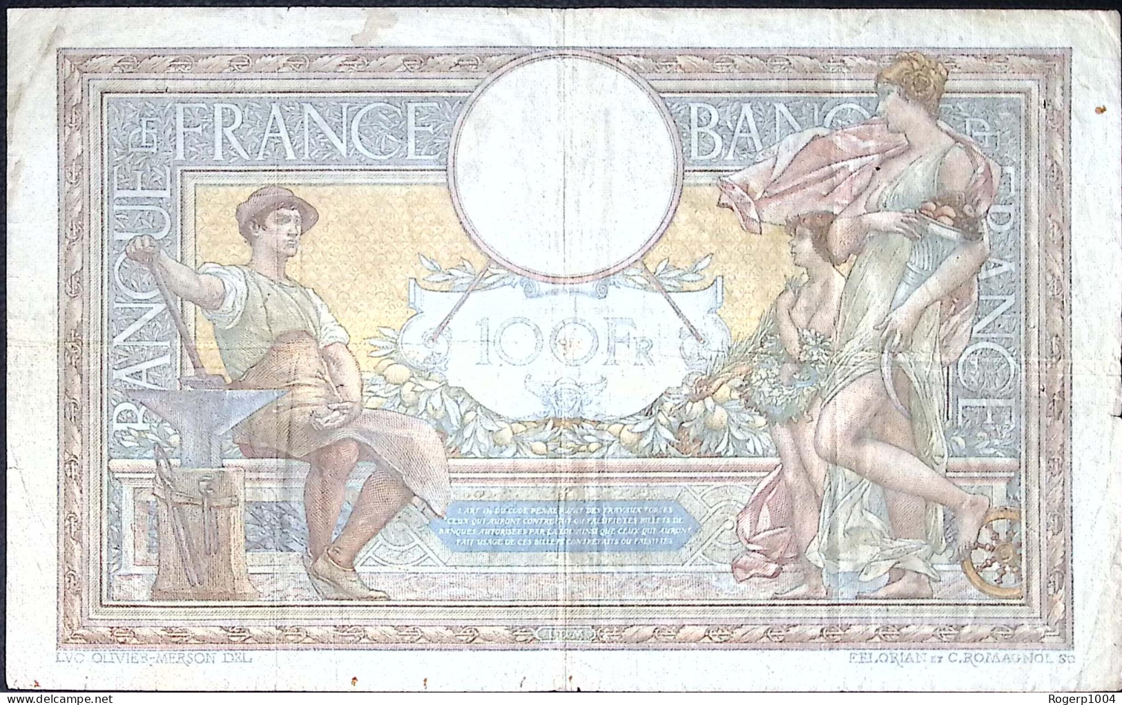 FRANCE * 100 Francs LOM * Date 12/01/1939 * Etat/Grade TB+/FF * Fay 25.39 * Papier Chiffon - 100 F 1908-1939 ''Luc Olivier Merson''