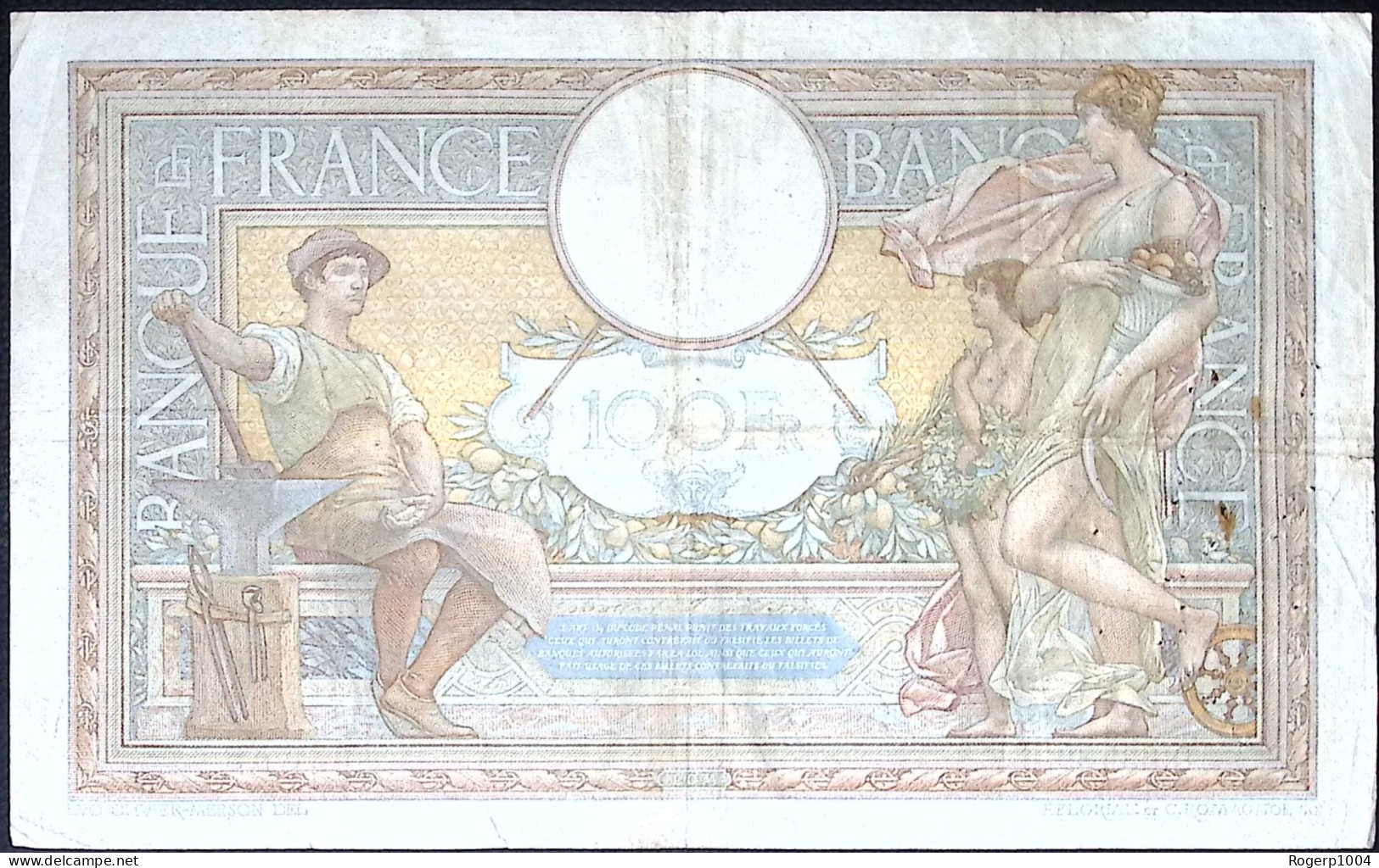 FRANCE * 100 Francs LOM * Date 26/01/1939 * Etat/Grade TTB/VF * Fay 25.39 * Papier Chiffon - 100 F 1908-1939 ''Luc Olivier Merson''