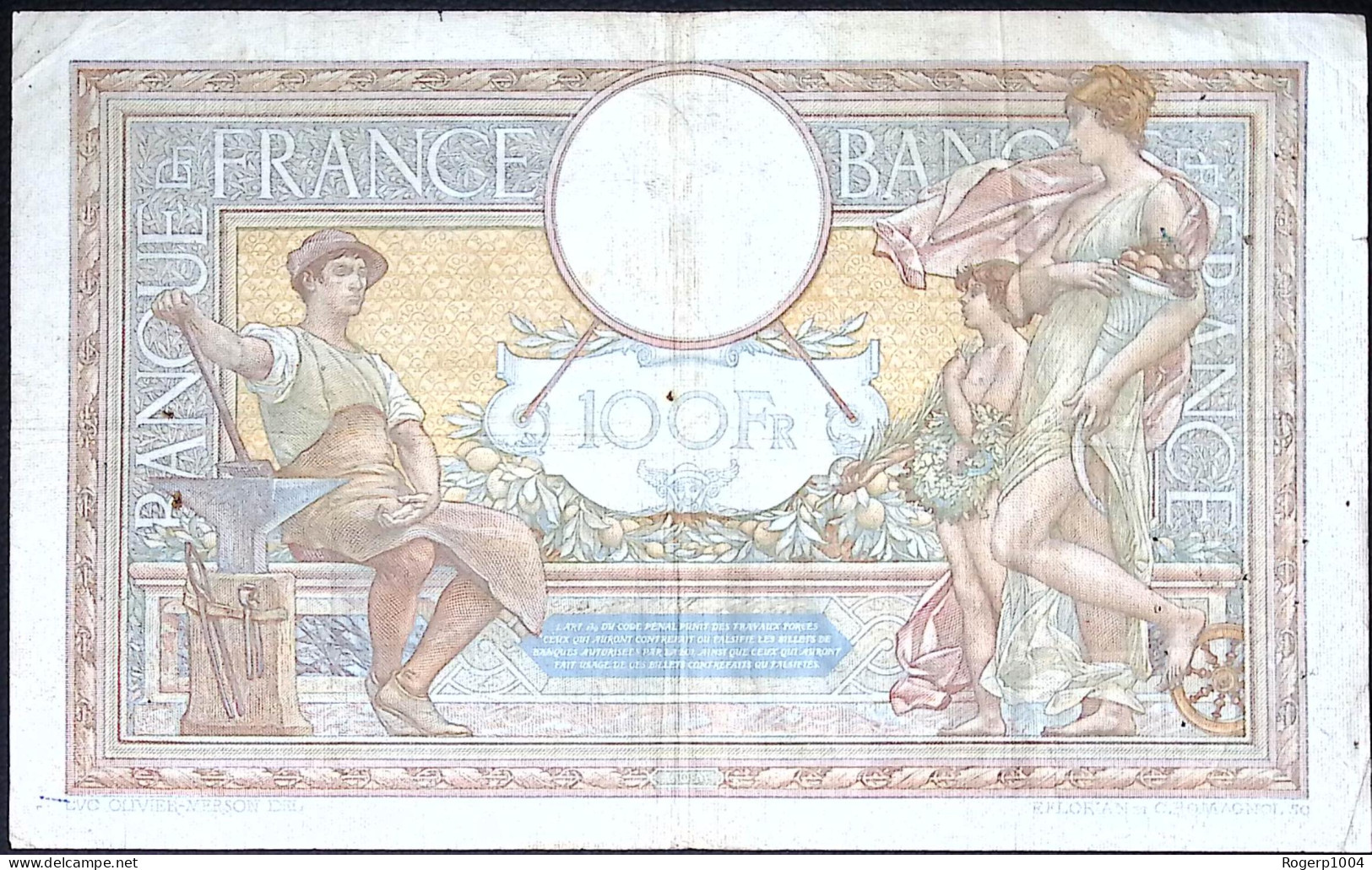 FRANCE * 100 Francs LOM * Date 19/05/1939 * Etat/Grade TTB/VF * Fay 25.47 * Papier Ramie - 100 F 1908-1939 ''Luc Olivier Merson''