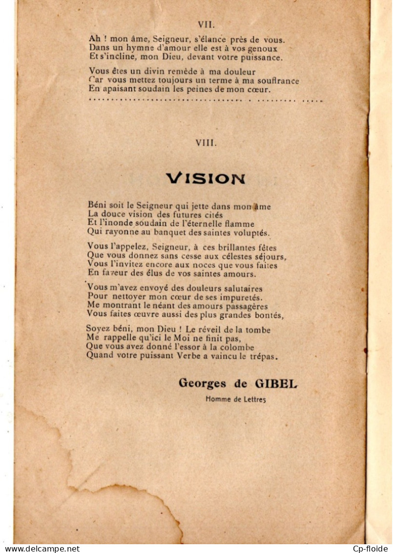 LIVRET . " CRIS D'AMOUR " . SOUVENIR . POÈMES PAR GEORGES DE GIBEL . TONNEINS - Réf. N°999F - - French Authors