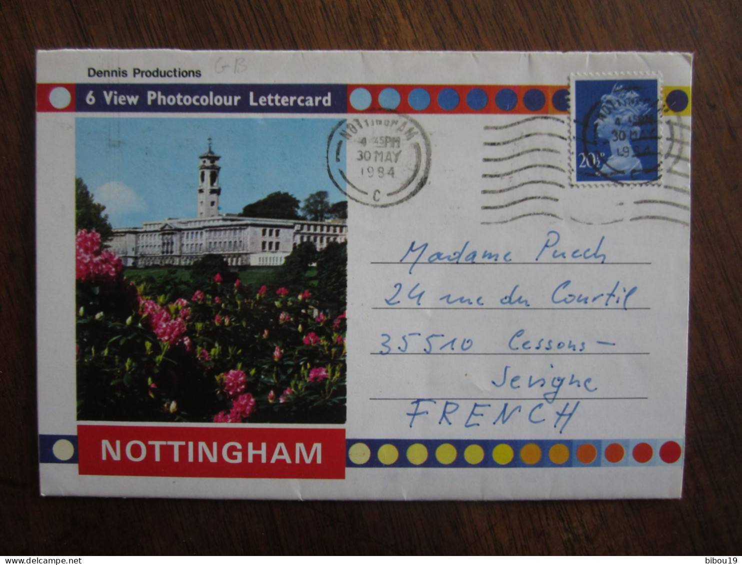 NOTTINGHAM 6 VIEW PHTOCOLOUR LETTERCARD - Nottingham