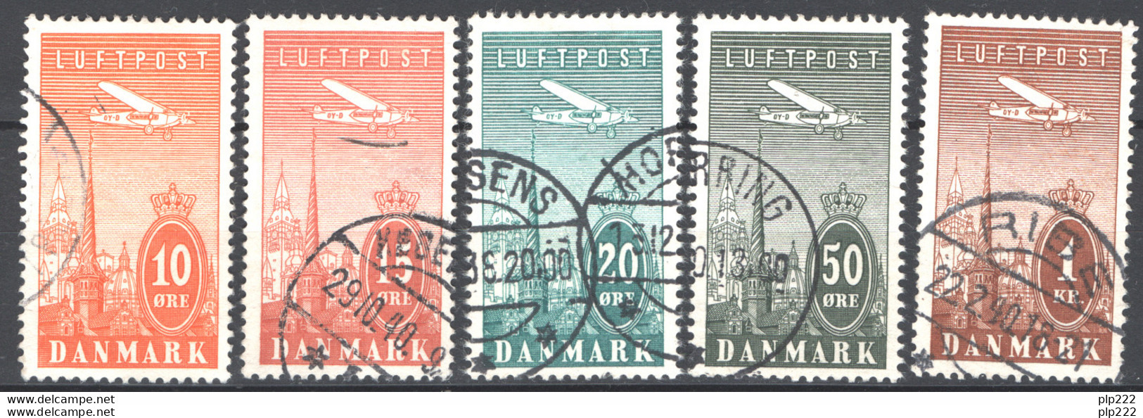 Danimarca 1934 Unif.A6/10 O/Used VF/F - Luftpost