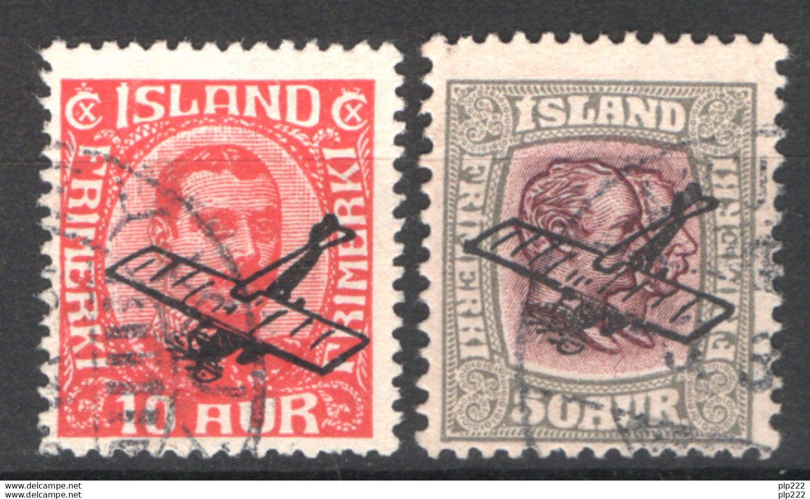 Islanda 1928 Posta Aerea Unif.A1/2 O/Used VF/F - Posta Aerea