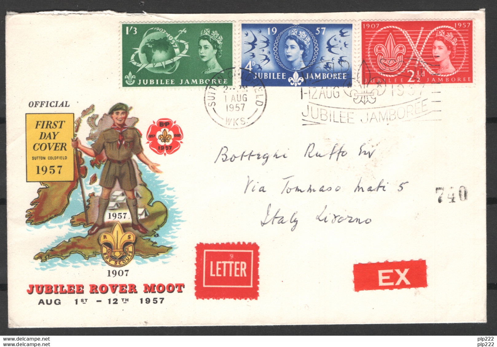 Gran Bretagna 1957 Giubileo  FDC Viaggiata/travelled - 1952-71 Ediciones Pre-Decimales