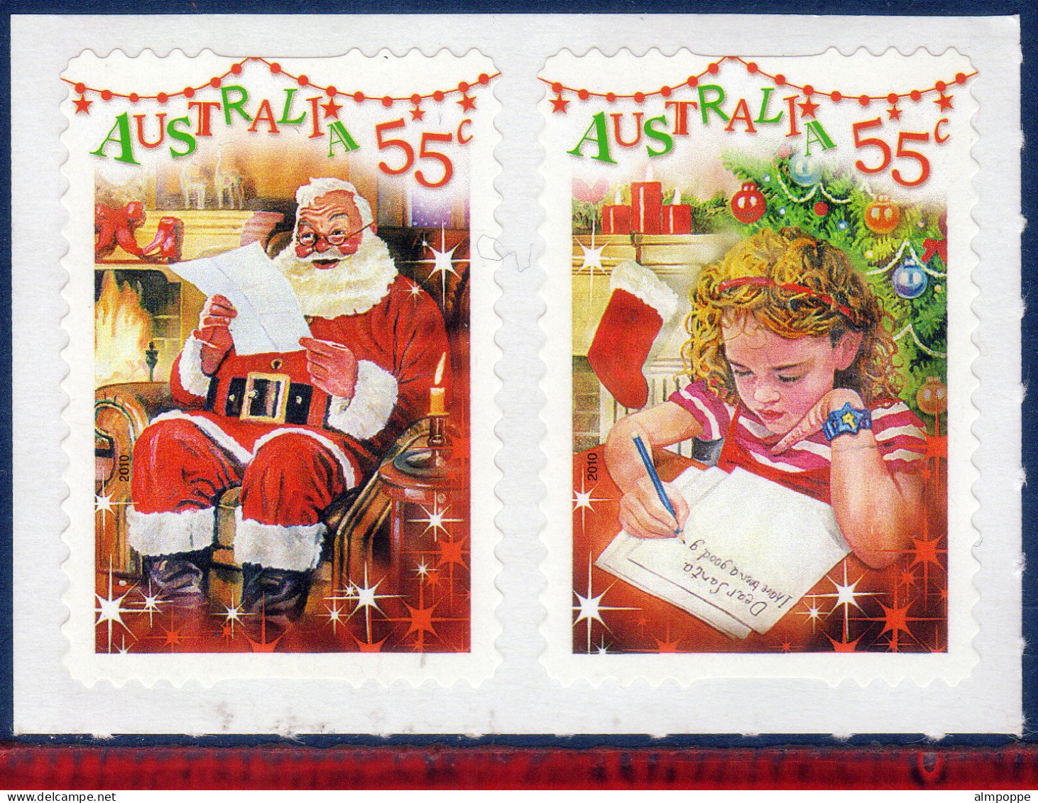 Ref. AU-V2010-3 AUSTRALIA 2010 - RELIGION,SELF ADHESIVE FROM BOOKLET - SET MNH, CHRISTMAS 2V - Ongebruikt