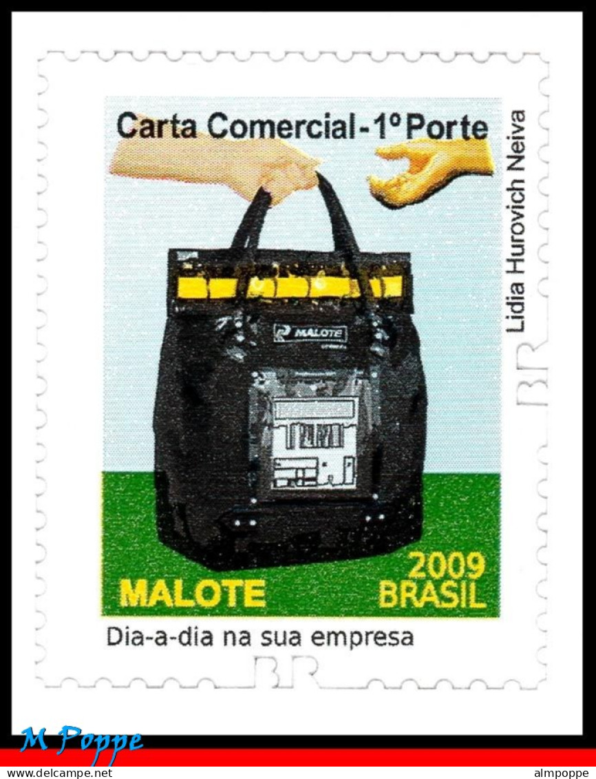 Ref. BR-3102A-FO BRAZIL 2011 - POSTAL SERVICES, POUCH,TYPE 2009, SHEET SELF-ADHESIVE MNH, POST 30V Sc# 3102A - Blocs-feuillets