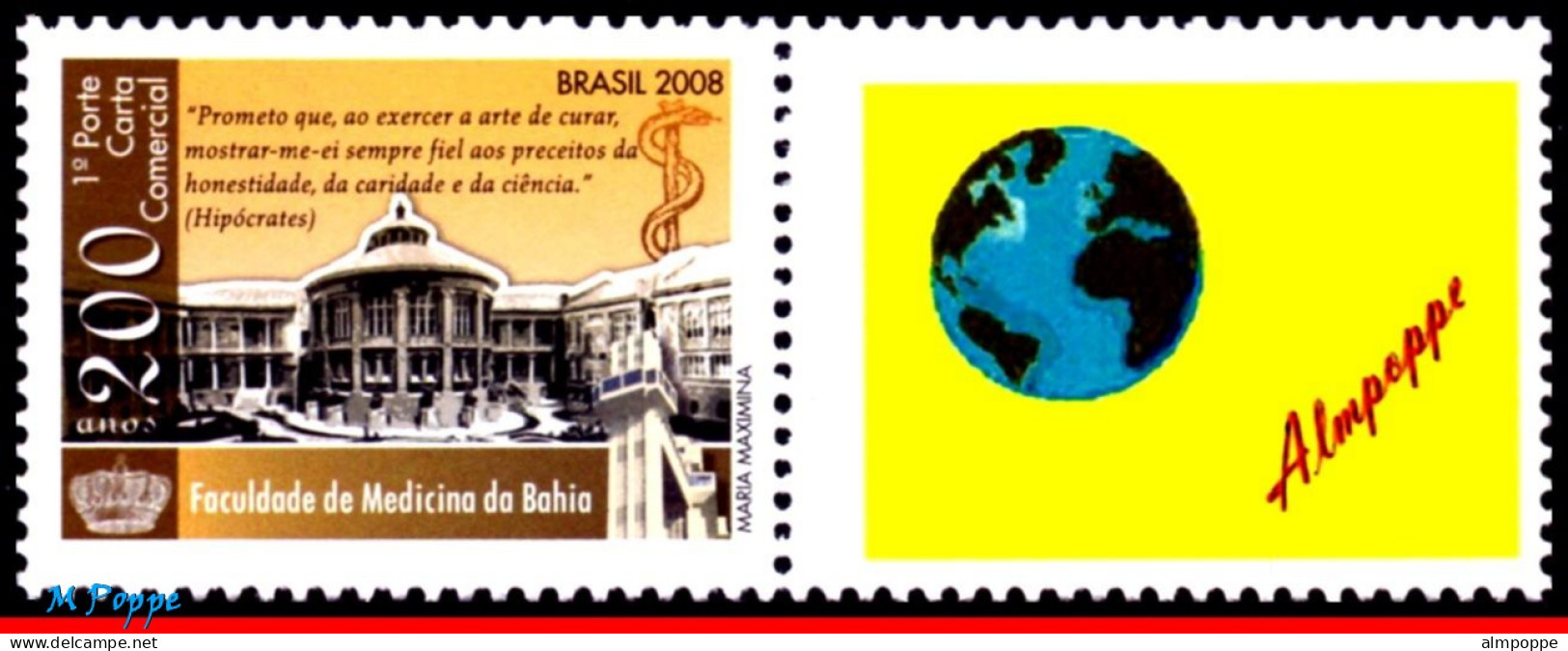 Ref. BR-3210-2-FO BRAZIL 2012 - SCHOOL MEDICINE OFBAHIA, ARCHITECTURE, PERSONALIZED MNH, EDUCATION 12V Sc# 3210 - Personalisiert