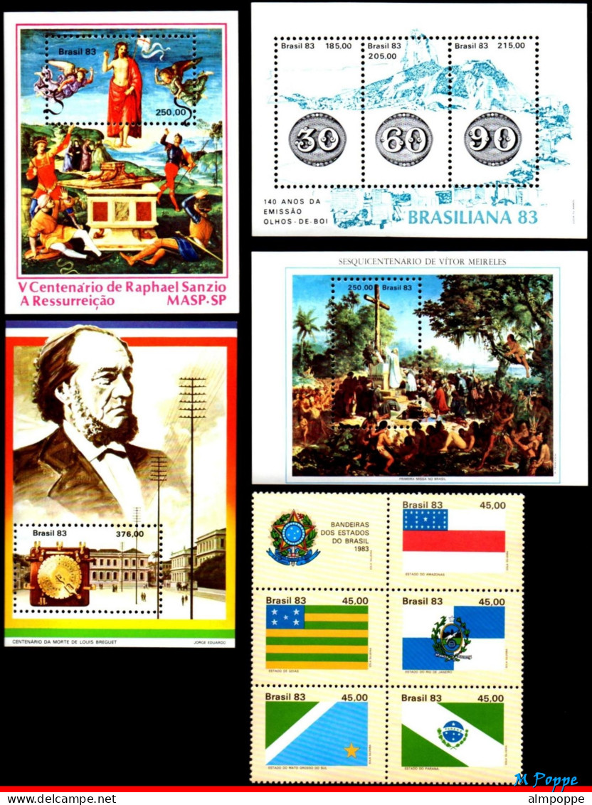 Ref. BR-Y1983 BRAZIL 1983 - ALL STAMPS ISSUED, FULLYEAR, SCOTT 1841-1897, MNH, . 60V Sc# 1841-97 - Annate Complete