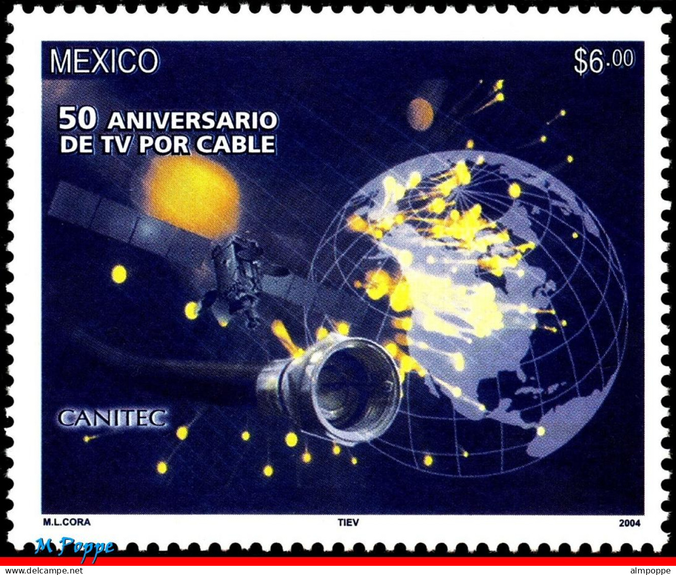 Ref. MX-2348 MEXICO 2004 - CABLE TELEVISION, 50THANNIV., MI# 3051, MNH, TELECOMMUNICATION 1V Sc# 2348 - Astrologie