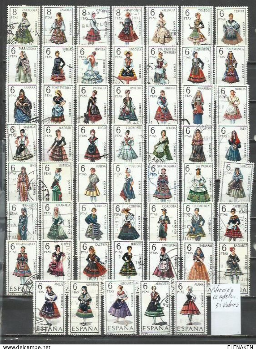 R194A-TODAS LAS SERIES COMPLETAS TRAJES REGIONALES ESPAÑA, COSTUMBRES, USADOS. - Verzamelingen