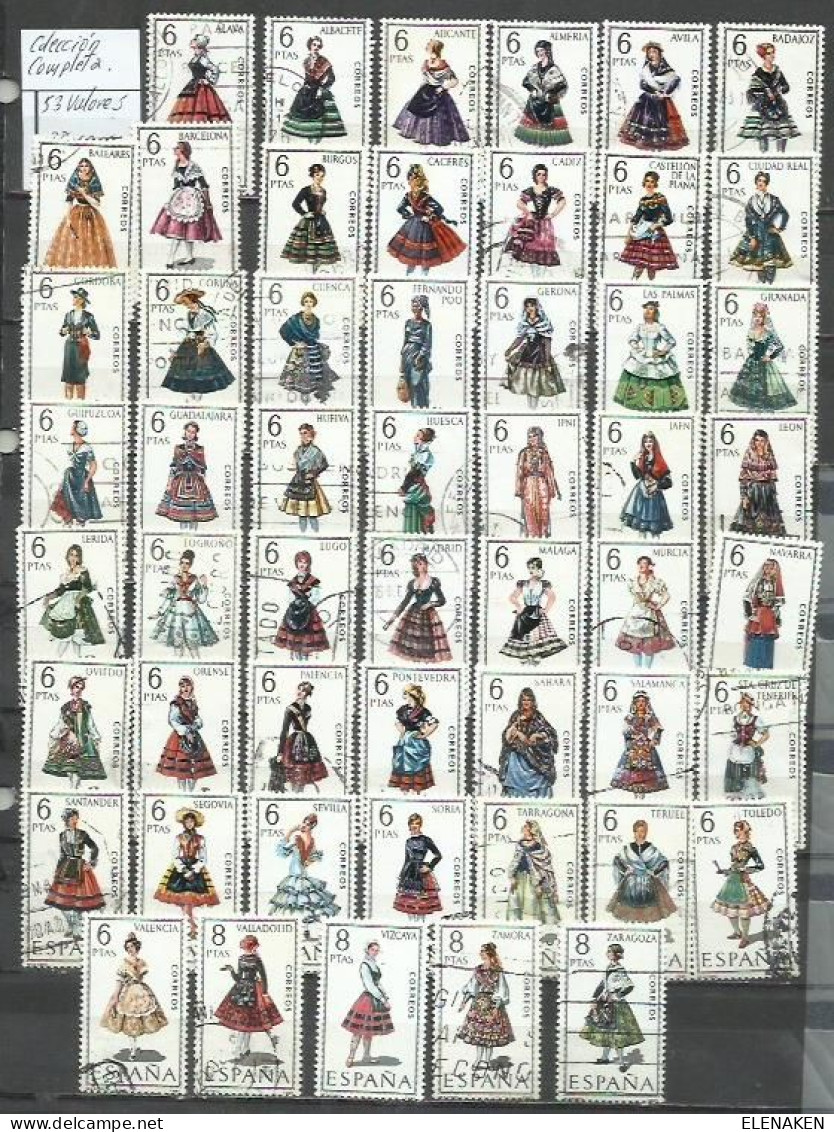 R194B-TODAS LAS SERIES COMPLETAS TRAJES REGIONALES ESPAÑA, COSTUMBRES, USADOS. - Collections