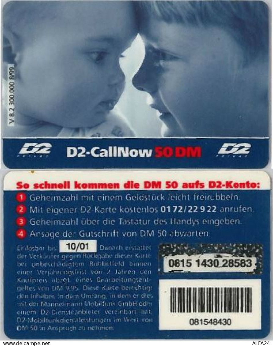 PREPAID PHONE CARD GERMANIA 10/01 50 DM (A36.3 - Cellulari, Carte Prepagate E Ricariche