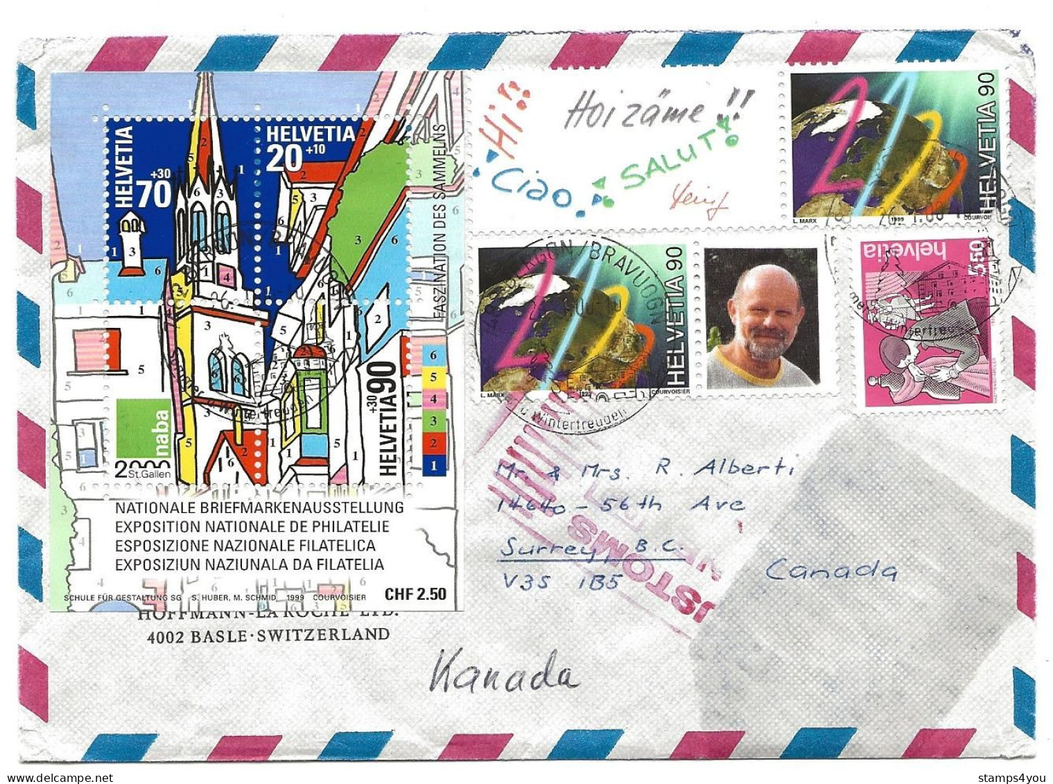 249 - 98 - Enveloppe Avec Cachets Illustrés Bergün 2000 - Bel Affranchissement - Storia Postale