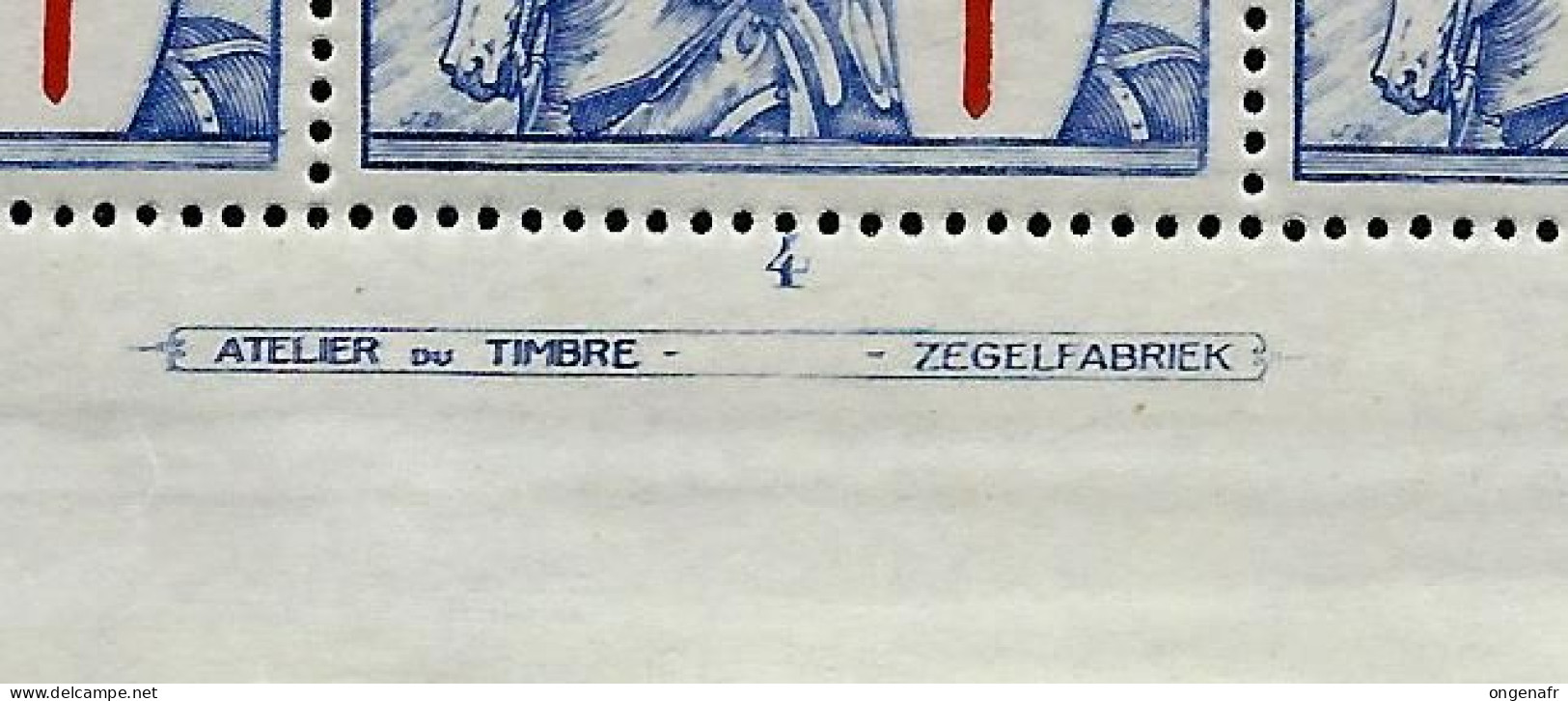 Feuille Du N° 399 - Chevalier - Planche 4 - ( 50 Timbres ) **  - Voir Scans - ( Côte: 2600 Euros ) - 1931-1950