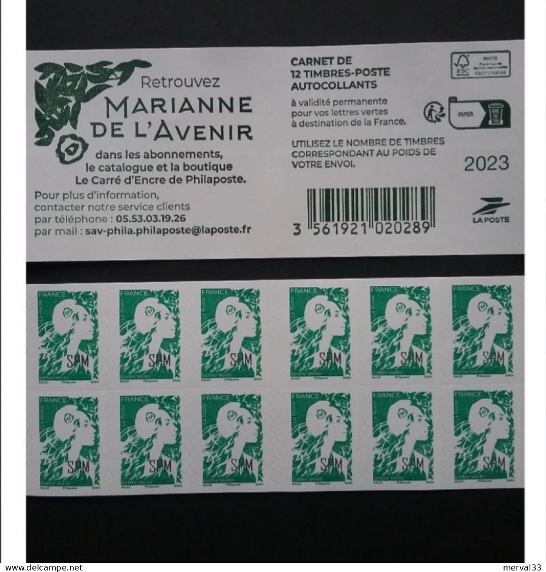 Saint Pierre Et Miquelon 2023 - Carnet Marianne De L'Avenir - Unused Stamps