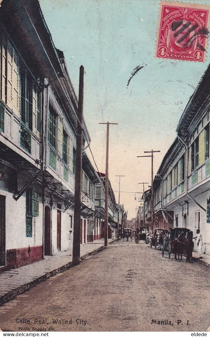 Manila Calle Real Walled City  P. Used To Phnom Penh 1912 - Philippines