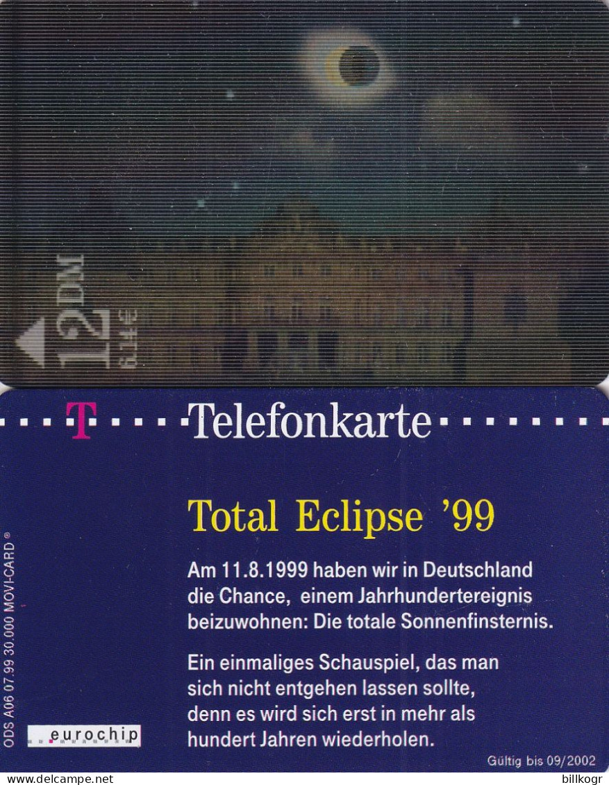 GERMANY - Total Eclipse "99(A 06, Movi-card), 07/99, Sample - A + AD-Series : Publicitarias De Telekom AG Alemania