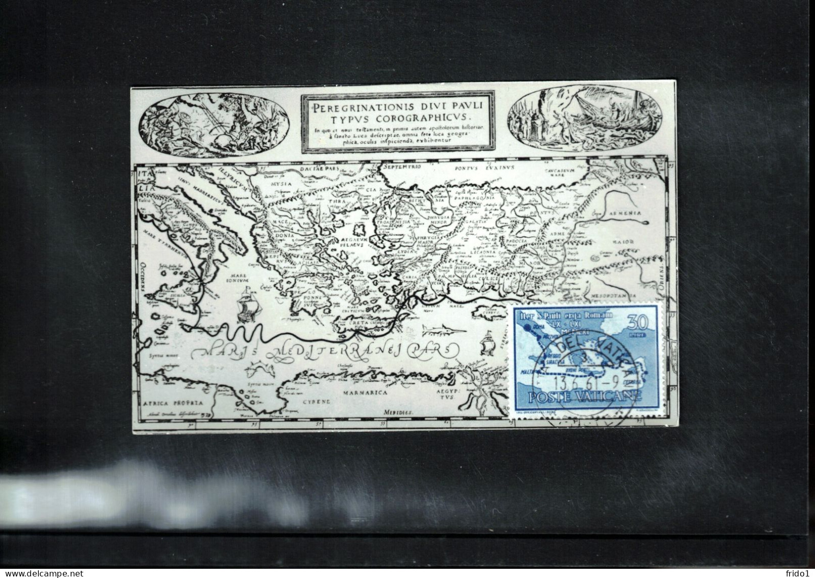 Vatican 1961 Map With Saint Paul's Travelling Carte Maximum - Maximum Cards