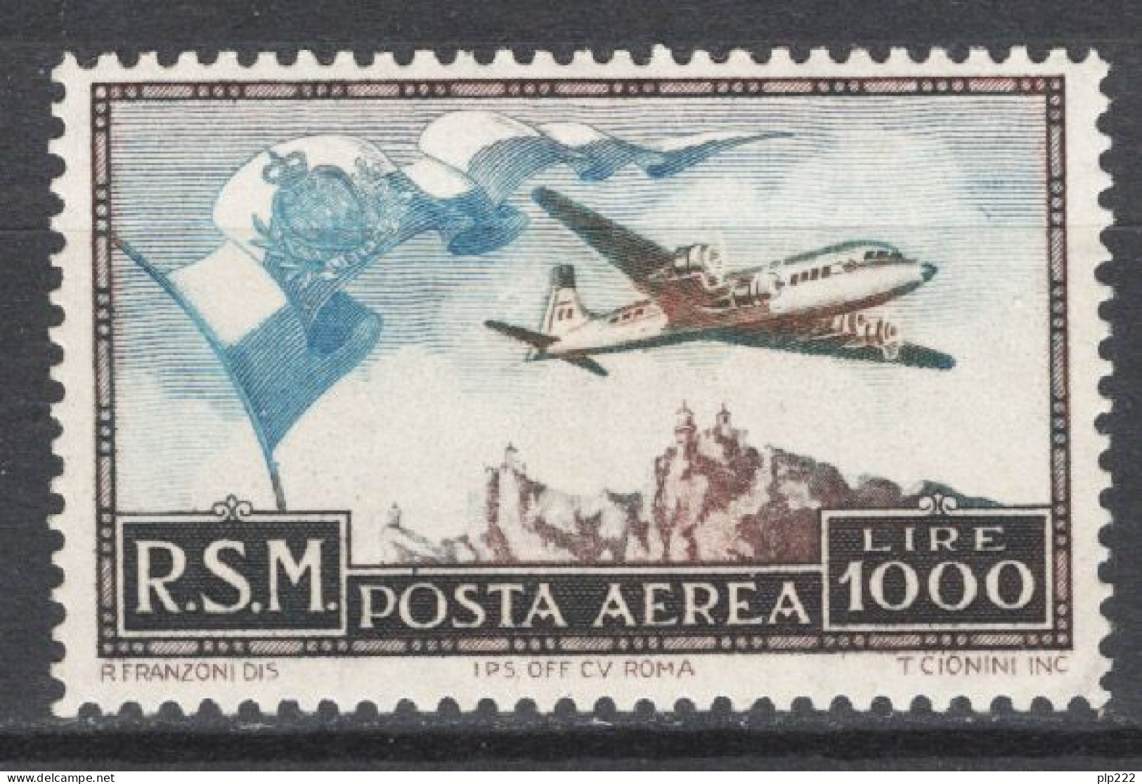 San Marino 1951 Sass.A99 **/MNH VF - Luchtpost
