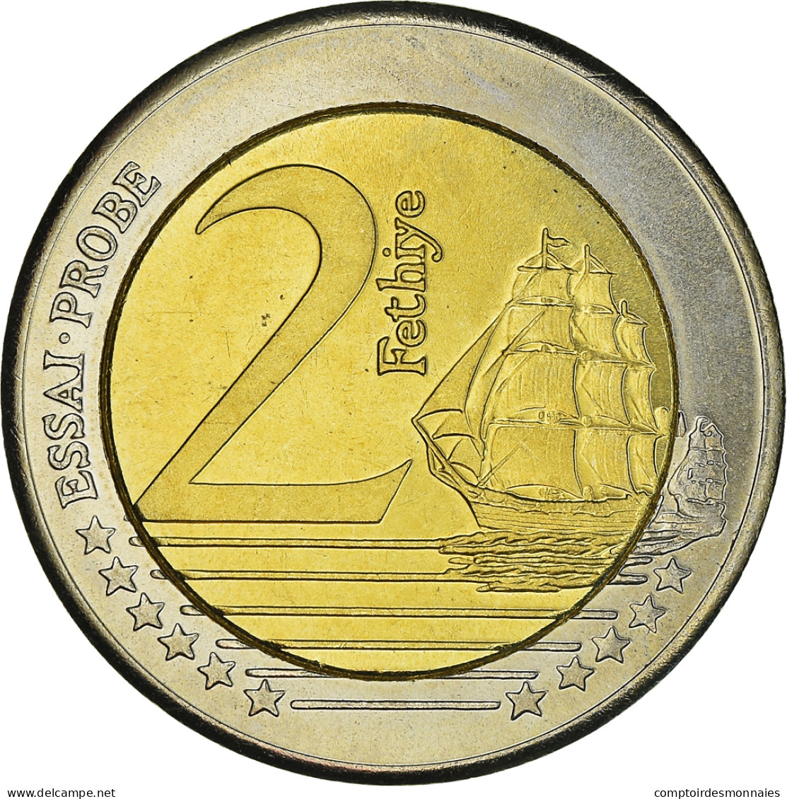 Turquie, Fantasy Euro Patterns, 2 Euro, 2004, Proof, FDC, Bimétallique - Privatentwürfe