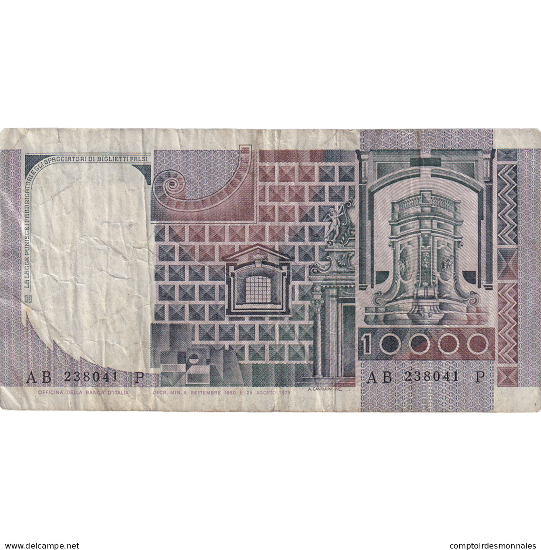 Billet, Italie, 10,000 Lire, 1976, 1976-10-30, KM:106a, TB+ - 10000 Liras