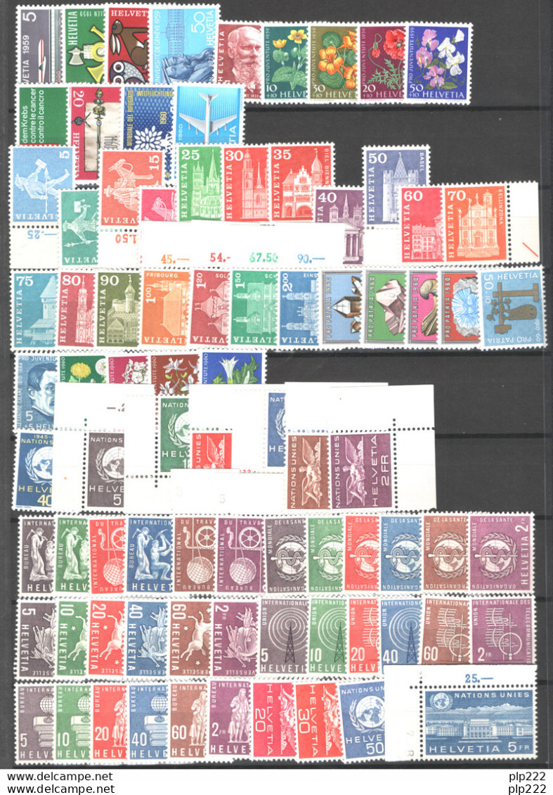 Svizzera 1948/60 Accumulation 200 Val.in Serie Complete / Accumulation 200 Val. Complete Set **/MNH VF - Lotes/Colecciones