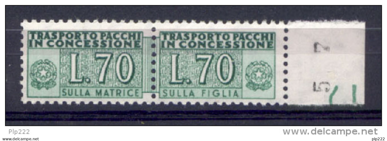 Italia Repubblica 1966 Pacchi In Concessione 70 &pound; Sass. PPC 8 **/MNH VF - Consigned Parcels