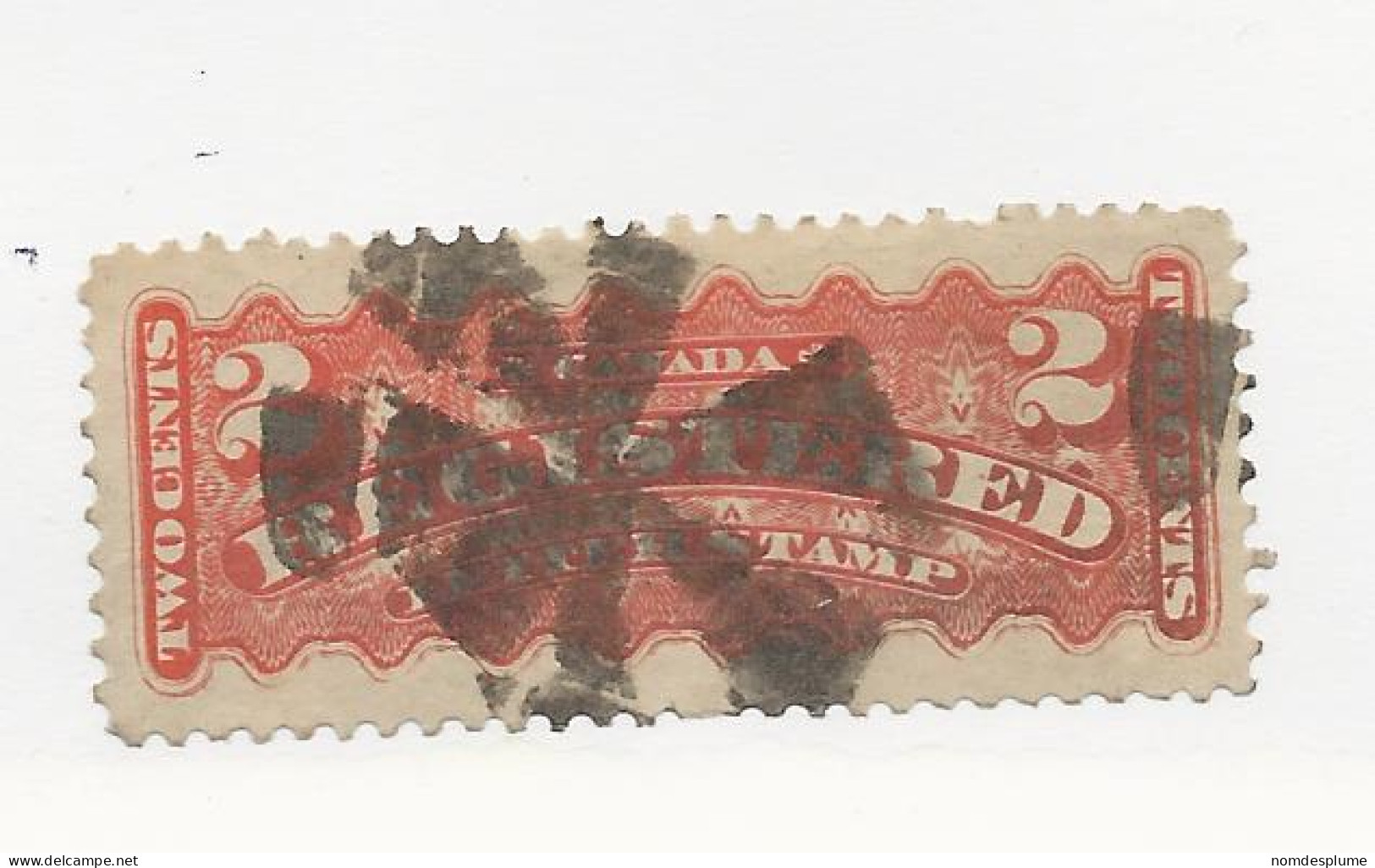 25957) Canada Registration 1875 Perforated 12x11.5 - Registration & Officially Sealed