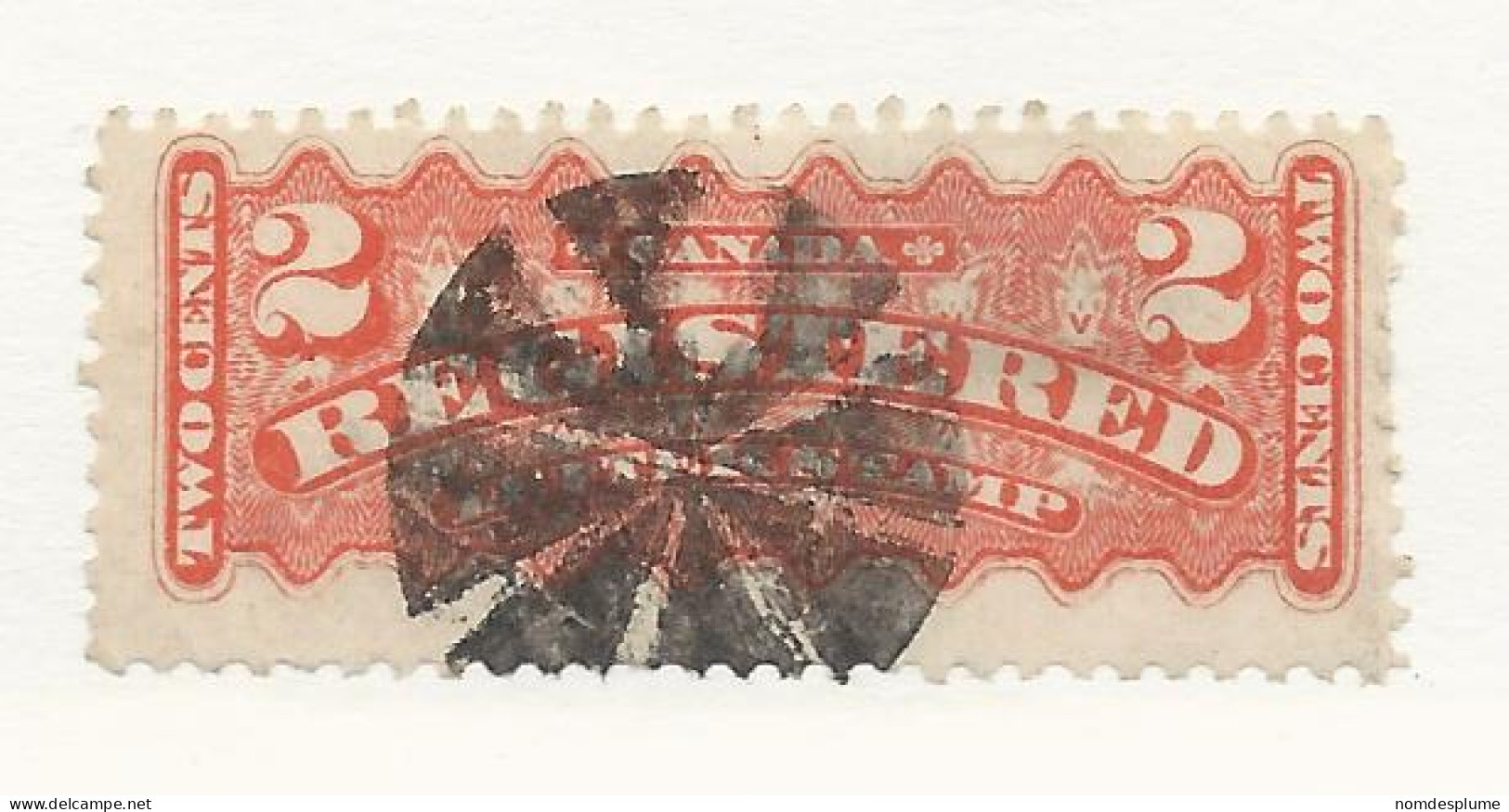25969) Canada Registration 1875  Perforated 12x11.5 - Raccomandate