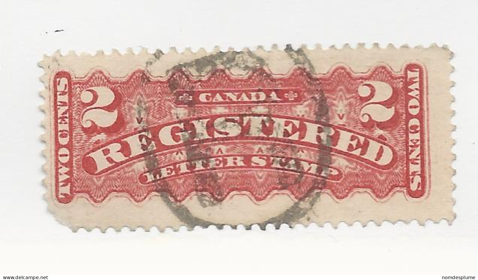 25972) Canada Registration 1888 Rose Carmine - Registration & Officially Sealed