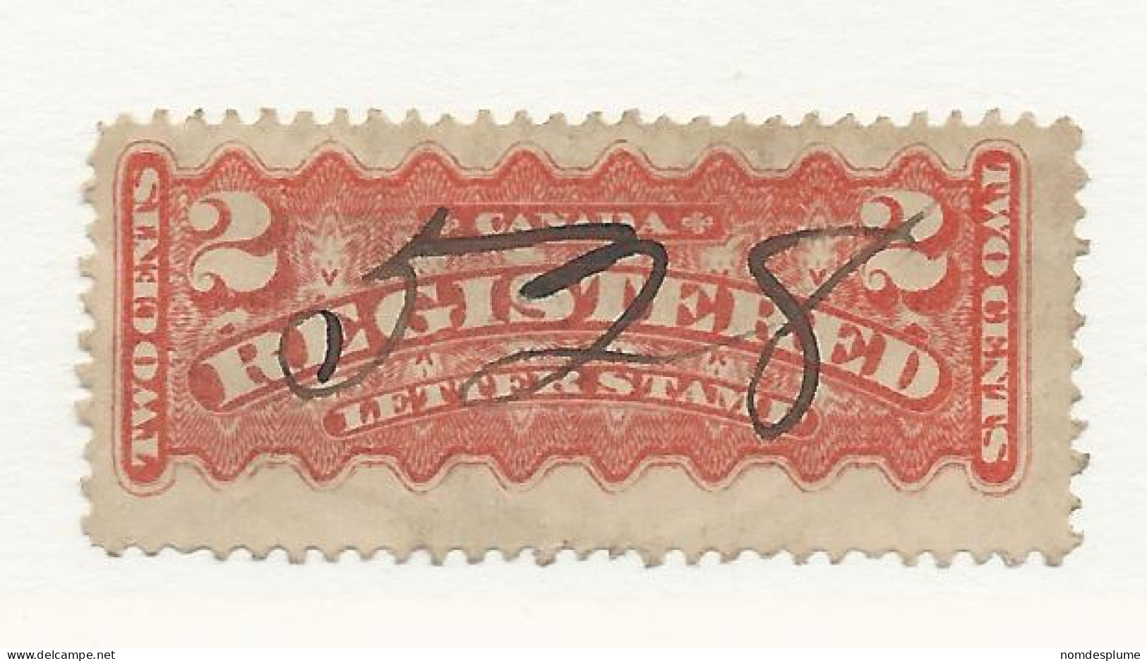 25974) Canada Registration 1875 - Registration & Officially Sealed