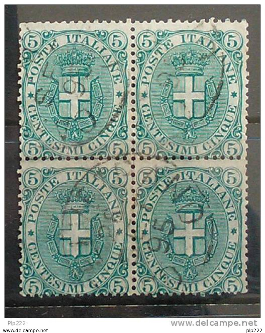 Italia Regno 1891 5c Quartina Usata (Sass.59) O/Used VF/F - Oblitérés