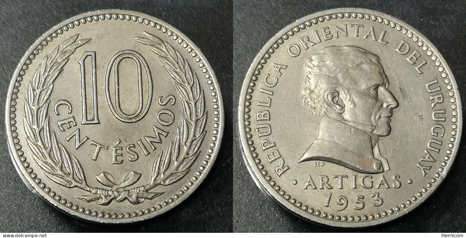 Monnaie Uruguay - 1953 - 10 Centésimos Artigas - Uruguay