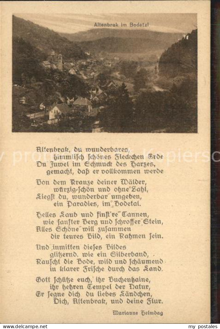 42396170 Altenbrak Harz Bodetal Ortsansicht Gedicht Altenbrak Du Wunderbares Him - Altenbrak