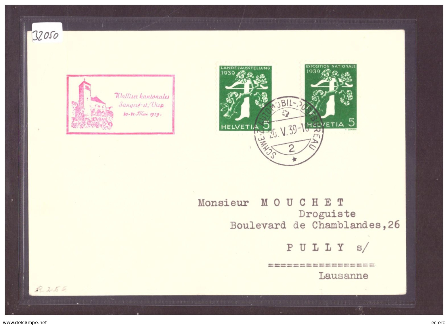 FORMAT 10x15cm - VISP - WALLISER SÄNGERFEST 1939 - BUREAU DE POSTE AUTOMOBILE - AUTOMOBIL POSTBUREAU - TB - Viège